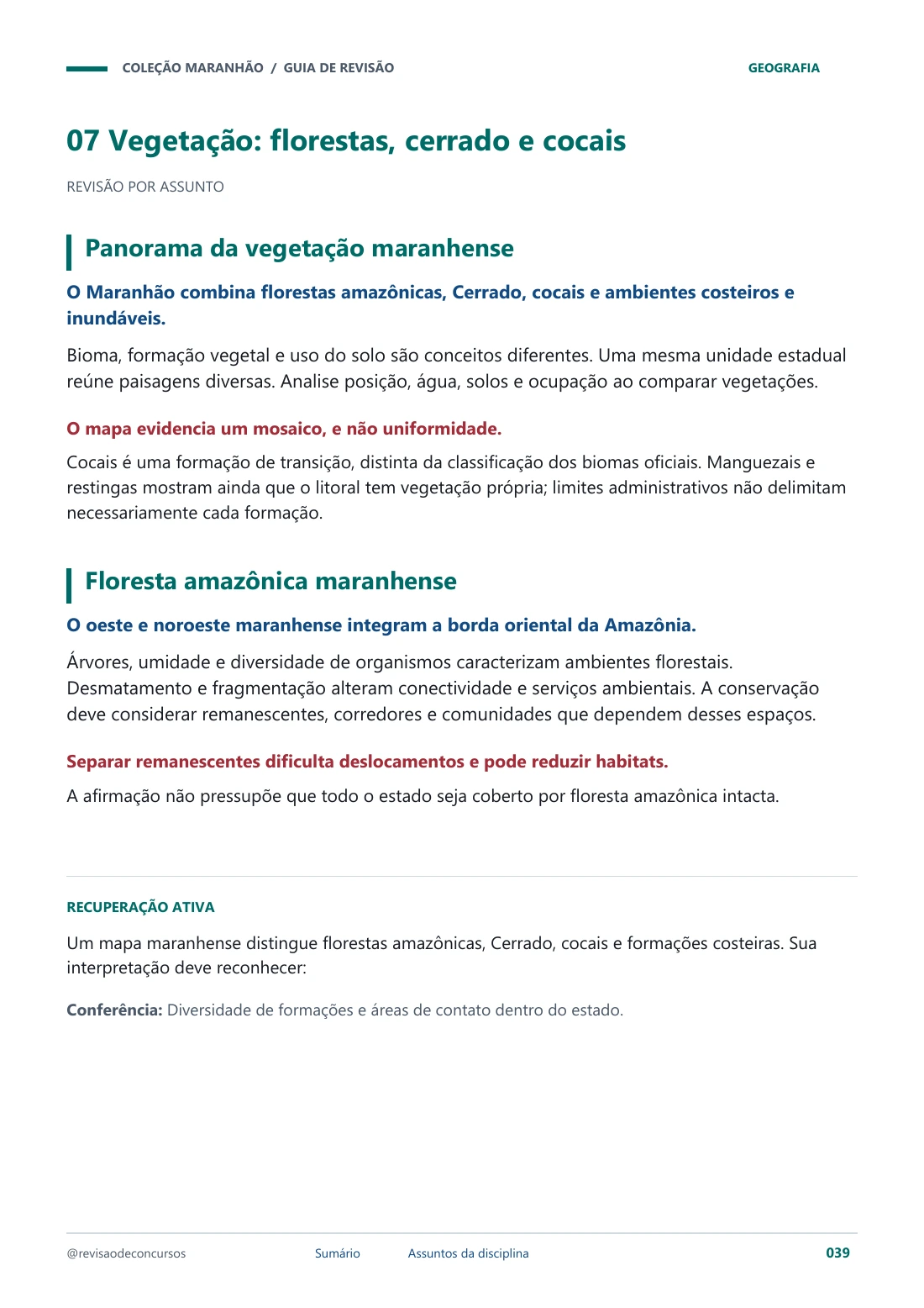 Guia · Vegetação maranhense