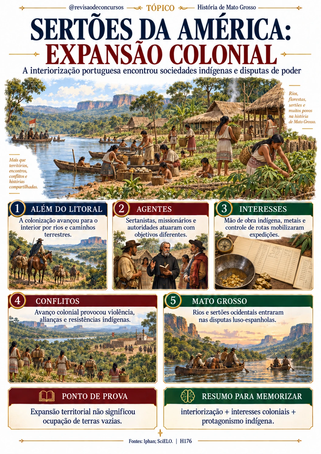 Ficha ilustrada sobre a expansão colonial nos sertões