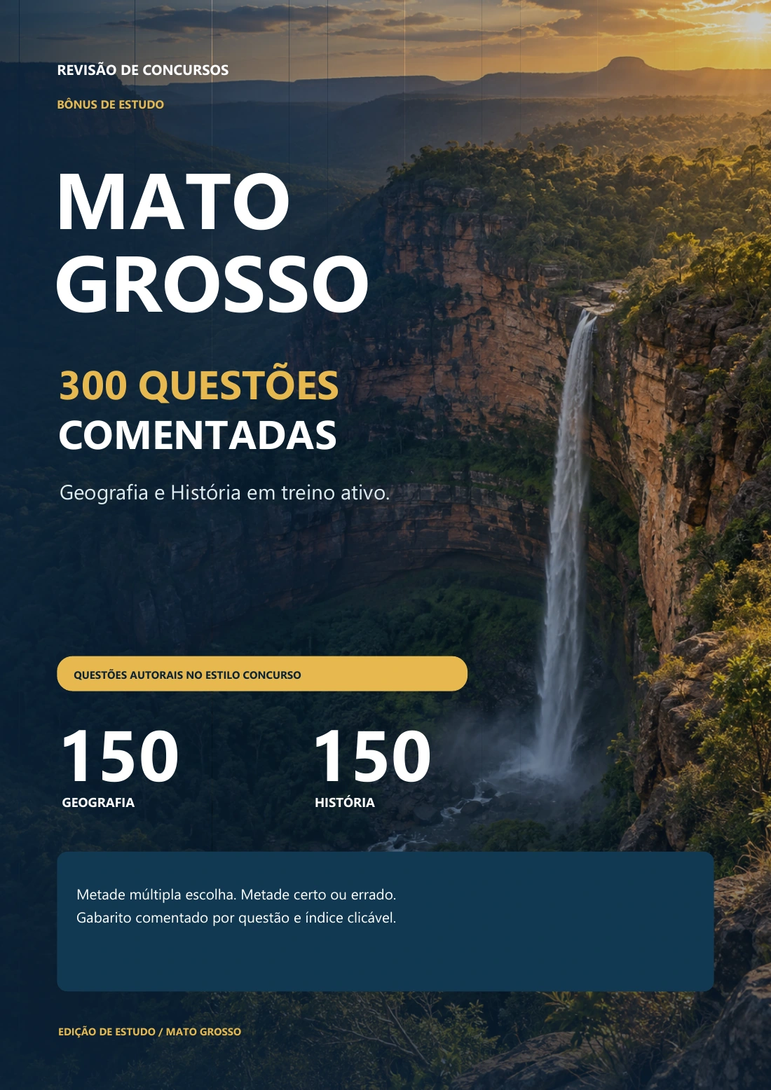 Capa do bônus de 300 questões comentadas sobre Mato Grosso